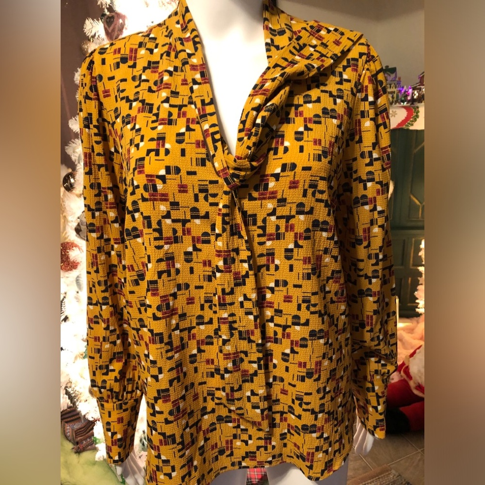 Women’s Yellow Geometric Print Blouse by Mandee